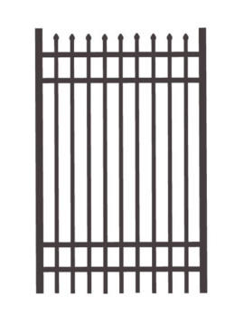 6'H X 4'W Huntington Straight Gate Blk