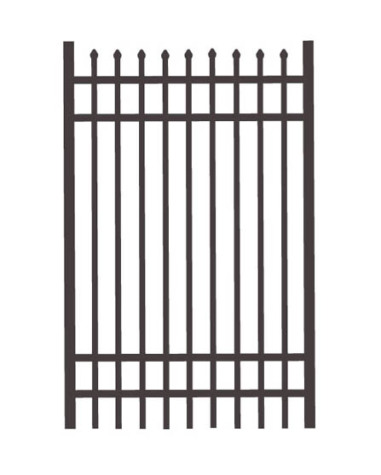 6'H X 4'W Huntington Straight Gate Blk