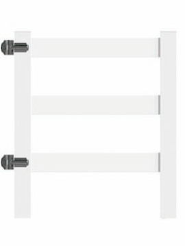 46" Wide 3 Rail Walk Gate White