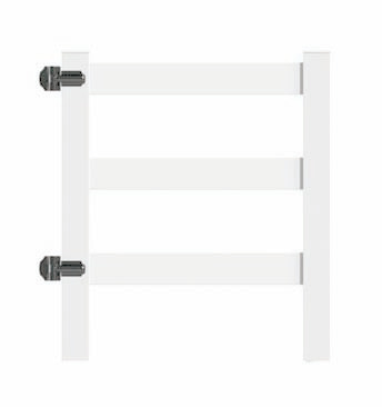 58" Wide 3 Rail Walk Gate White