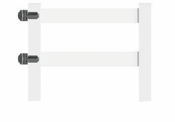 58" Wide 2 Rail Walk Gate White. 