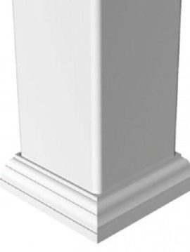 Vinyl New England Post Base Trim 4 x 4 White 