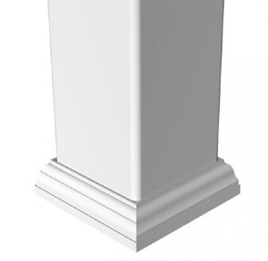 Vinyl New England Post Base Trim 4 x 4 White 