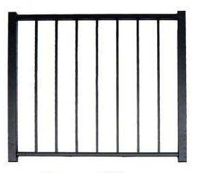 4' H x 3' W Tioga Straight Gate  Black 
