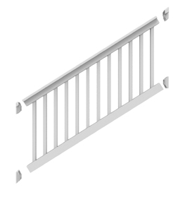 36" High x 6' Long White" T Style Vinyl STAIR Railing