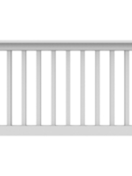 36" High x 6' Long White" T Style Vinyl Railing