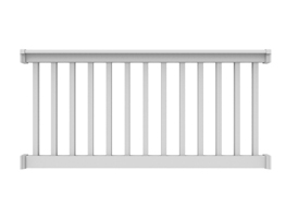 36" High x 6' Long White" T Style Vinyl Railing