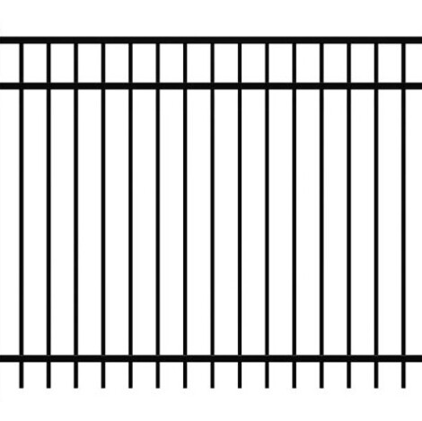 4' H x 6' W Bradford Aluminum Fence Panel Black