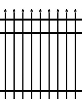 5' H x 6' W Huntington Aluminum Fence Panel Black