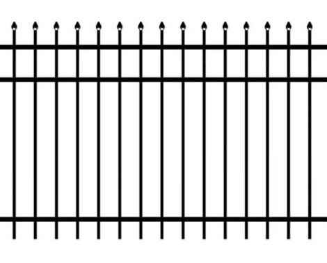 4' H x 6' W Huntington Aluminum Fence Panel Black