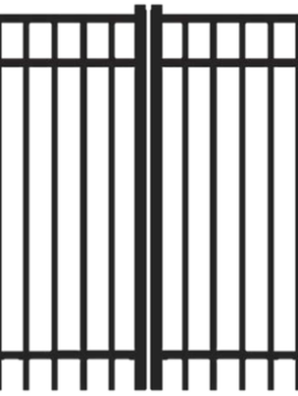 4' H x 10' W Bradford Straight Double Gate Black 