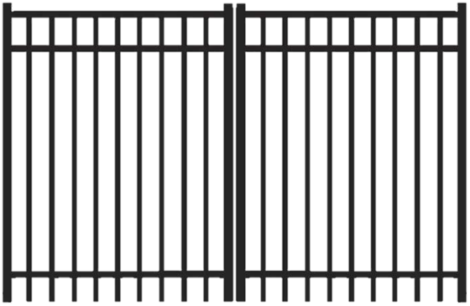 4' H x 10' W Bradford Straight Double Gate Black 