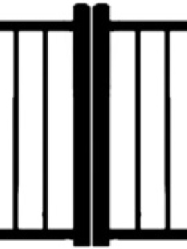 4' H x 10' W Tioga Double Drive Straight Gate  Black 