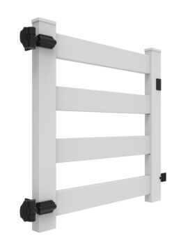46" Wide 4 Rail Walk Gate White 