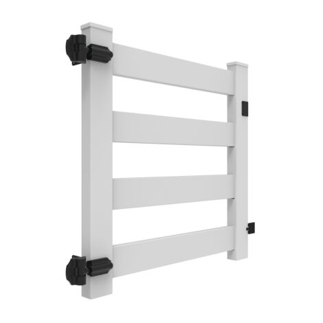 46" Wide 4 Rail Walk Gate White 