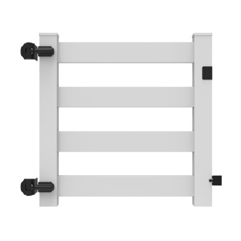 58" Wide 4 Rail Walk Gate White  