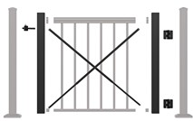 36in Aluminum Black Railing Gate Kit