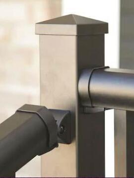 36in x 6ft Black Clarion Rounded Flat Top Stair Kit