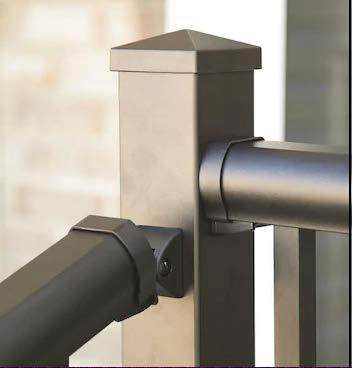 36in x 6ft Black Clarion Rounded Flat Top Stair Kit