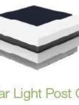 Aluminum Railing 2.5" x 2.5" White Solar Post Cap - Out Light