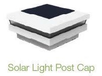 Aluminum Railing 2.5" x 2.5" White Solar Post Cap - Out Light