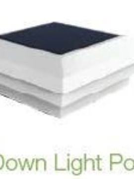 Aluminum Railing 2.5" x 2.5" White Solar Post Cap - Down Light 