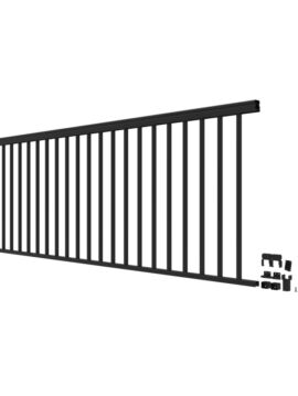 36in x 8ft Black Potomac Square Flat Top Railing Kit 