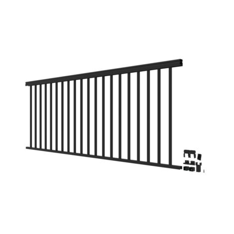 42in x 8ft Black Potomac Square Flat Top Railing Kit 
