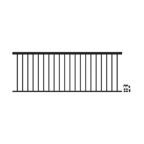 36in x 8ft Black Potomac Square Flat Top Railing Kit 