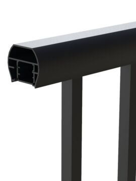 36in x 8ft Black Clarion Rounded Flat Top Railing Kit