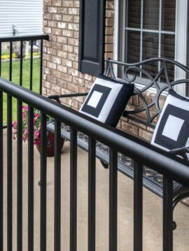 36in x 6ft Black Clarion Rounded Flat Top Railing Kit 