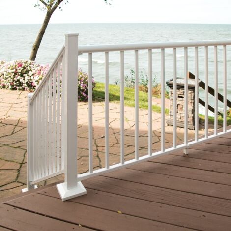 36in x 8ft White Clarion Rounded Flat Top Stair Kit