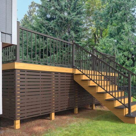 36in x 8ft Bronze Potomac Square Flat Top Stair Kit 