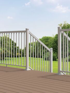 36in x 6ft White Potomac Square Flat Top Railing Kit