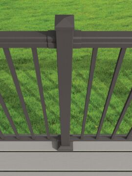 Heavy Duty 2.5in x 45in Bronze Railing Post with Trim