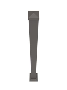 Heavy Duty 2.5in x 60in Bronze Railing Post with Trim 
