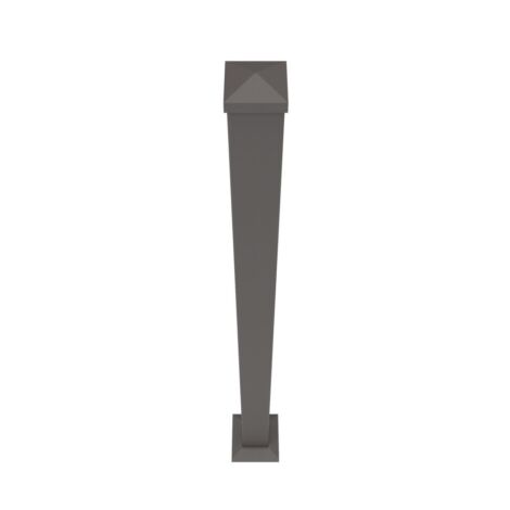 Heavy Duty 2.5in x 60in Bronze Railing Post with Trim 