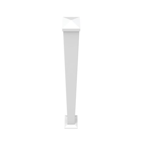 Heavy Duty 2.5in x 45in White Railing Post with Trim 