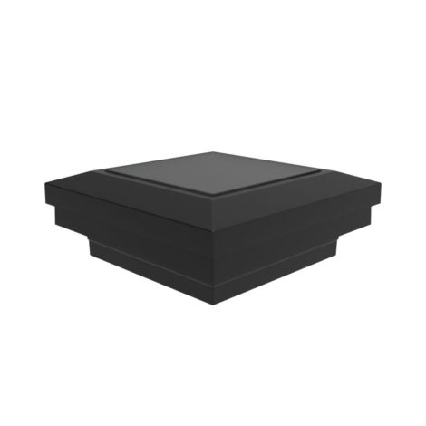 Aluminum Railing 2.5" x 2.5" Black Solar Post Cap - Down Light