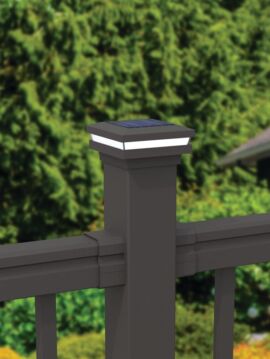 Aluminum Railing 2.5" x 2.5" Bronze Solar Post Cap - Out Light 