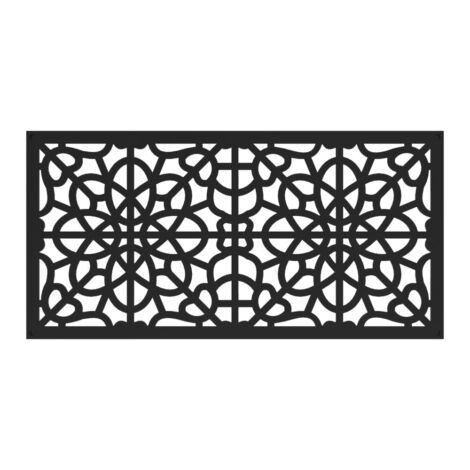 Black 2' X 4' - Fretwork Decorative Screen Panel 