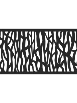Black 2' X 4' - Sprig Decorative Screen Panel