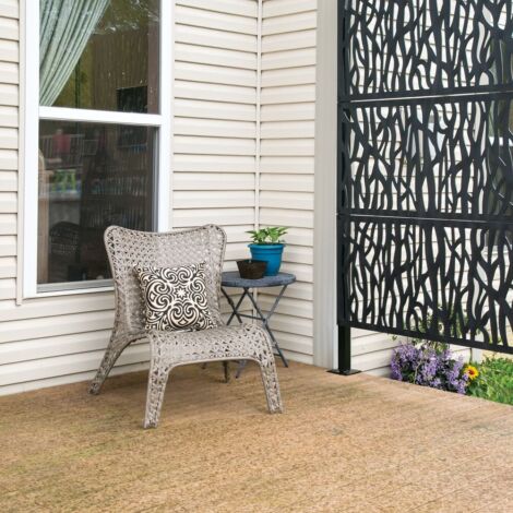 Black 2' X 4' - Sprig Decorative Screen Panel