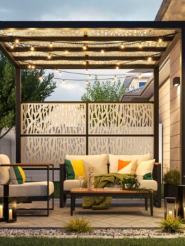 4' x 8' Decorative Screen Pergola Side Wall 