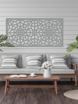 Gray 2' X 4' - Fretwork Decorative Screen Panel