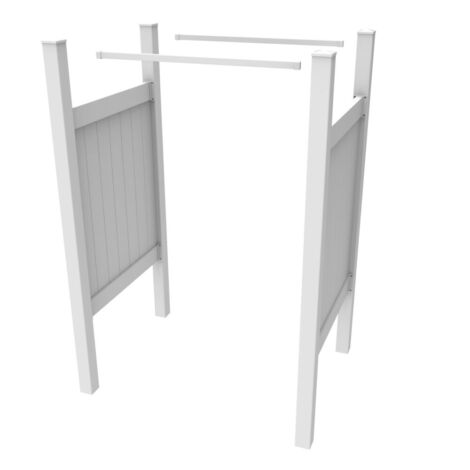 White 2 Wall Vinyl Outdoor Shower Stall Kit