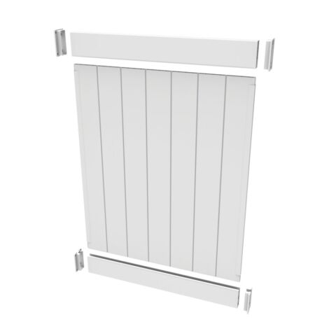 White 3rd Wall for Vinyl Outdoor Shower Stall 