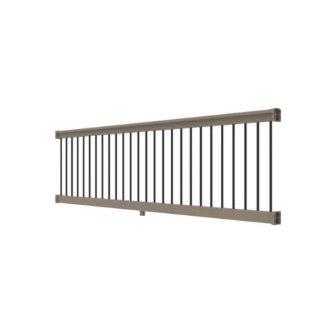36" H x 8' L Clay Vinyl T Style w/ Black Baluster Railing