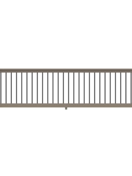36" H x 8' L Clay Vinyl T Style w/ Black Baluster Railing
