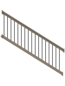 36" H x 8' L Clay Vinyl T Style w/ Black Baluster STAIR Railing 